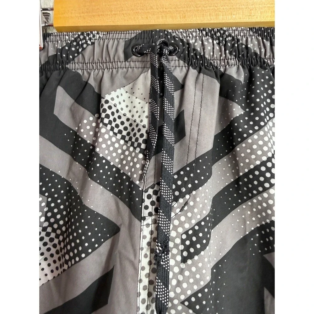 Nike Mens Swim Volley Shorts Grey Black Geometric Dot NESS8422 Size Small